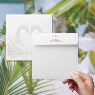 Elegant Wedding Monogram Return Address Envelopes
