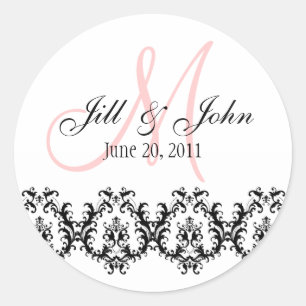 Elegant Wedding Monogram Save the Date Sticker