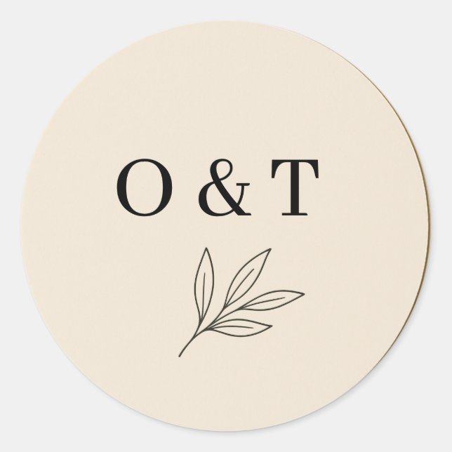 Elegant Wedding Monogram Sticker – Personalized  (Front)