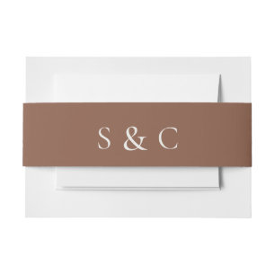 Elegant Wedding Monogrammed Invitation Belly Band