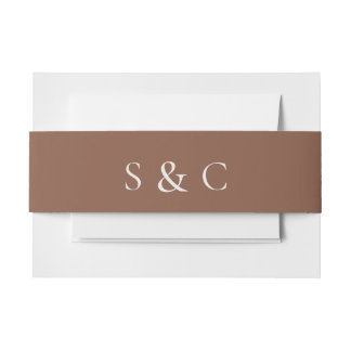 Elegant Wedding Monogrammed Invitation Belly Band