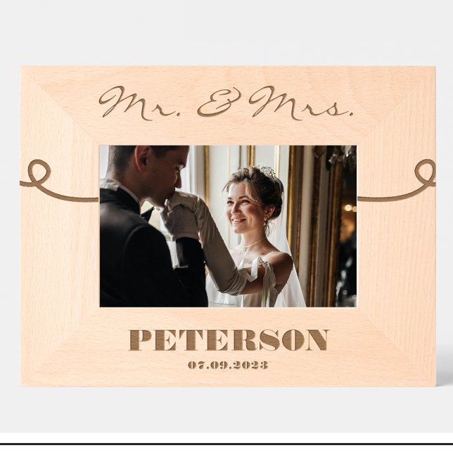 Elegant Wedding Mr & Mrs Name Custom Wood Frames  (Creator Uploaded)
