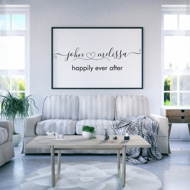 Elegant Wedding Names Happily Ever After Poster (Creator Uploaded)
