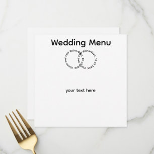 Elegant Wedding, Names, Menu