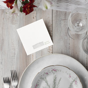 Elegant Wedding Napkin with Venue Illustration