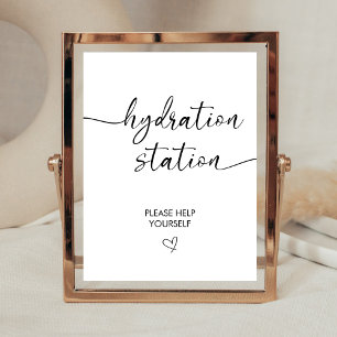 Elegant Wedding Nurse Hydration Station Drink Pedestal Sign