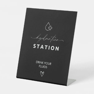 Elegant Wedding Nurse Hydration Station Drink Pedestal Sign