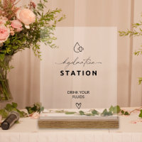 Elegant Wedding Nurse Hydration Station Drink Wood