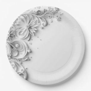 Elegant Wedding Paper Quilling Design Plate