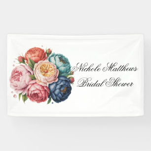 Elegant Wedding Peony Wedding Wreath Bridal Shower Banner