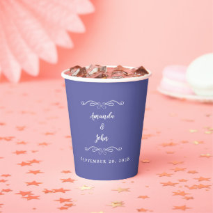 Elegant Wedding Periwinkle Blue Party Reception Paper Cups
