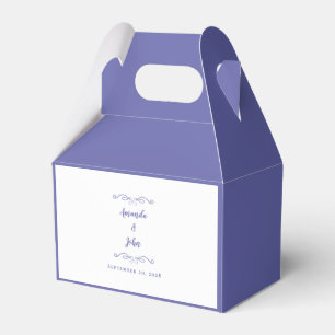 Elegant Wedding Periwinkle Thank You Calligraphy Favour Box