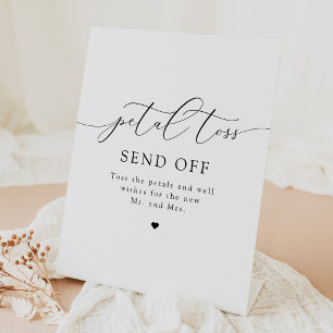 Elegant Wedding Petal Toss Send Off Pedestal Sign