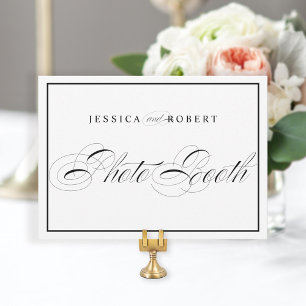 Elegant Wedding Photo Booth Sign Black Border