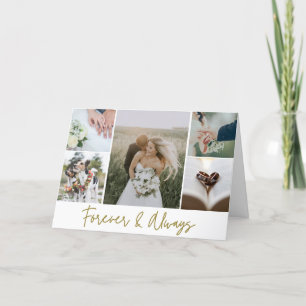 Elegant Wedding Photo Collage Thank You Card