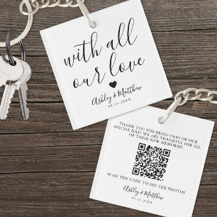 Elegant Wedding Photo Favour Key Ring