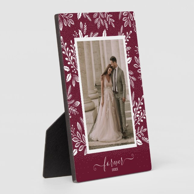 Elegant Wedding Photo Frameless Picture Easel Plaque (Side)