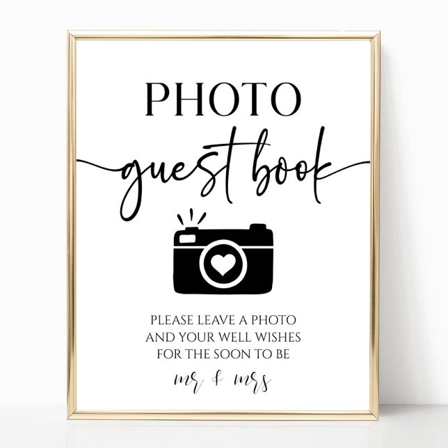 Elegant Wedding Photo Guest Book Table Sign (Creator Uploaded)