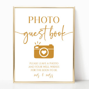 Elegant Wedding Photo Guest Book Table Sign