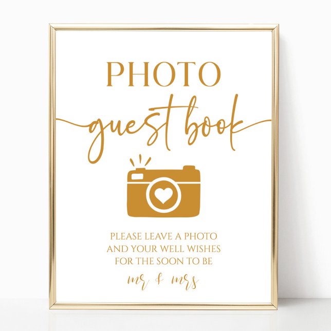 Elegant Wedding Photo Guest Book Table Sign (Creator Uploaded)