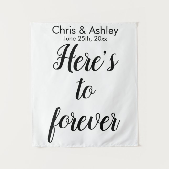 Elegant Wedding Photo Prop Photo Booth Backdrop Tapestry (Front)