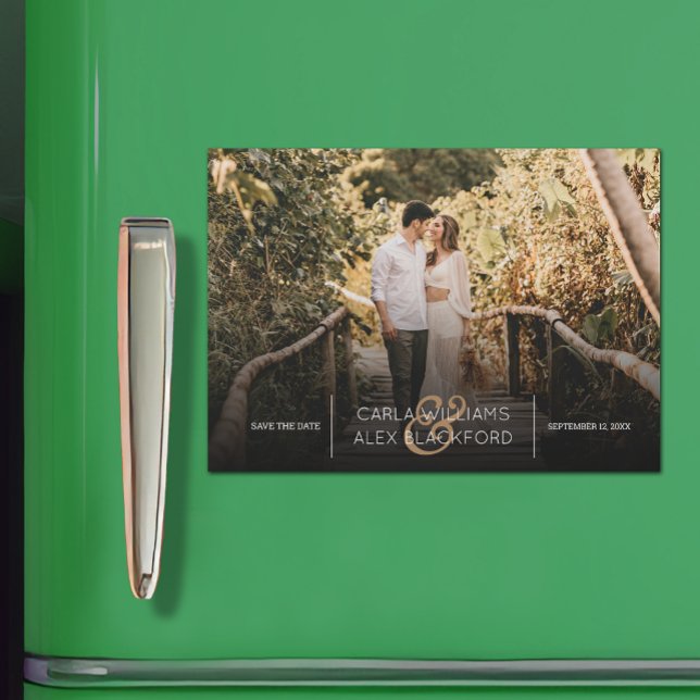 Elegant Wedding Photo Save the Date Magnetic Card (Creator Uploaded)