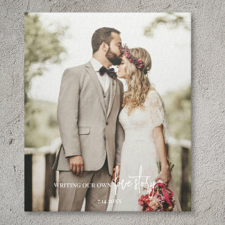 Elegant Wedding Photo Script Canvas Print