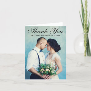 Elegant Wedding Photo Script Thank You Note Card