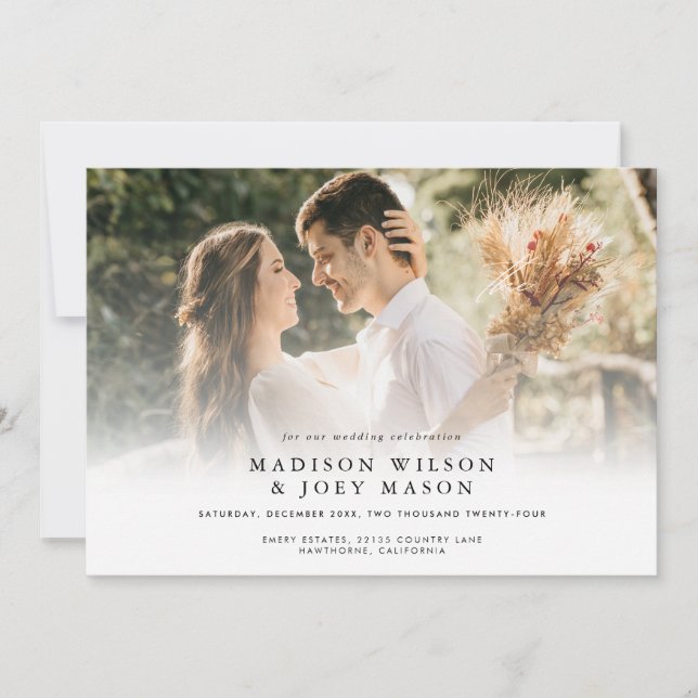 Elegant Wedding  Photo smooth transition Invitation (Front)