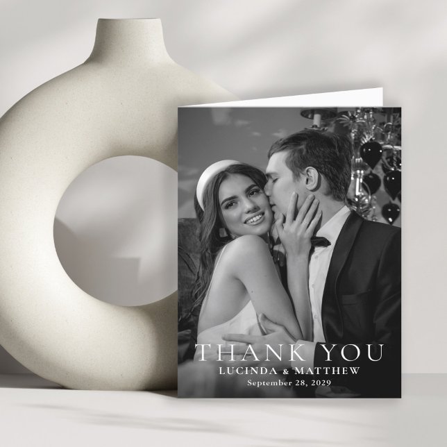 Elegant Wedding Photo Thank You (Personalize with your wedding photo and thank you message inside.)