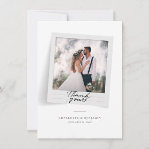 Elegant Wedding Photo Thank You Card