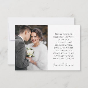 Elegant Wedding Photo Thank You Card