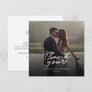 Elegant Wedding Photo Thank You Card