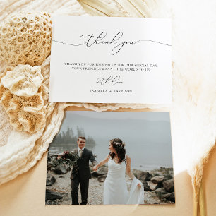 Elegant Wedding Photo Thank You Card