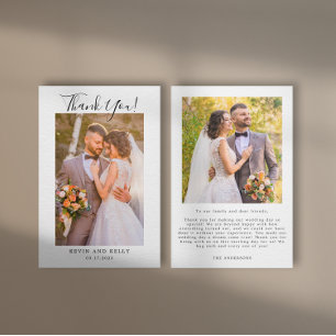 Elegant Wedding Photo Thank You Card