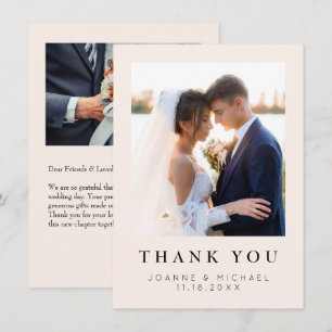 Elegant Wedding Photo Thank You Card Custom