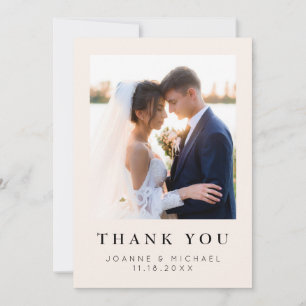 Elegant Wedding Photo Thank You Card Custom