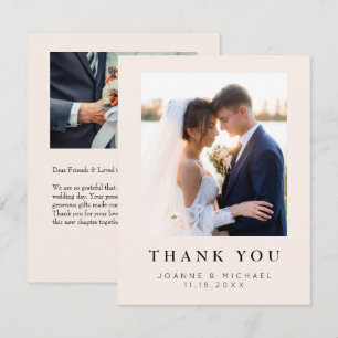 Elegant Wedding Photo Thank You Card Custom