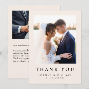 Elegant Wedding Photo Thank You Card Custom