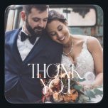 Elegant Wedding Photo Thank You Favour Square Sticker<br><div class="desc">Elevate your wedding favours with our Elegant Wedding Photo Thank You Favour Square Sticker. This sophisticated design,  featuring your favourite photo and a heartfelt "thank you" ,  adds a touch of class and personalisation to your special day.</div>