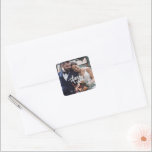 Elegant Wedding Photo Thank You Favour Square Sticker<br><div class="desc">Add a personal and elegant touch to your wedding favours with our "Elegant Wedding Photo Thank You Favour Square Stickers." Featuring a beautiful photo of the couple and a heartfelt thank you message,  these stickers make your favours uniquely yours.</div>