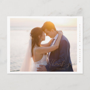 Elegant Wedding Photo Thank you Postcard