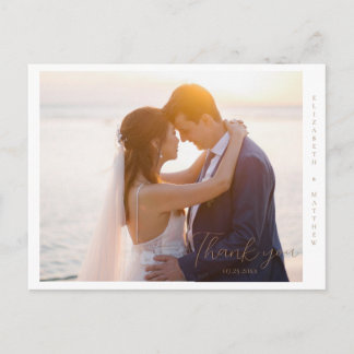 Elegant Wedding Photo Thank you Postcard