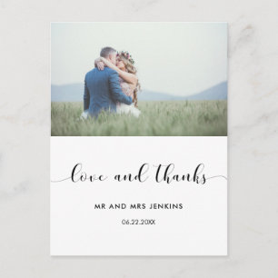 Elegant wedding photo Thank you Postcard