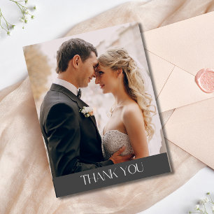 Elegant Wedding Photo Thank You  Postcard