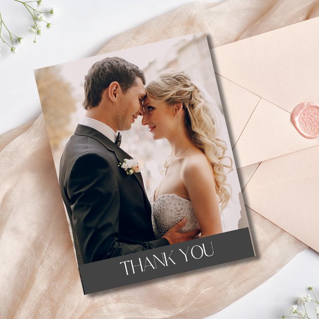 Elegant Wedding Photo Thank You  Postcard (Elegant Wedding Photo Thank You Postcard)