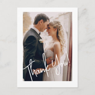 Elegant Wedding Photo Thank You Postcard