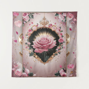 Elegant Wedding Pink Rose Mural #2 Tapestry