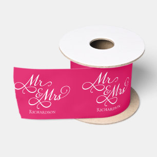 Elegant Wedding Pink Satin Ribbon