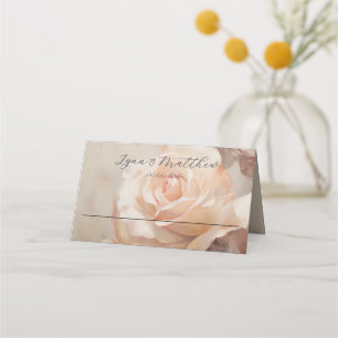 Elegant Wedding Place Card Summer Roses